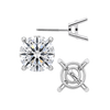 Round Four Prong Heavy Weight Basket Earrings with Screw Post