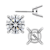 Round Four Prong Heavy Weight Basket Earrings with Screw Post