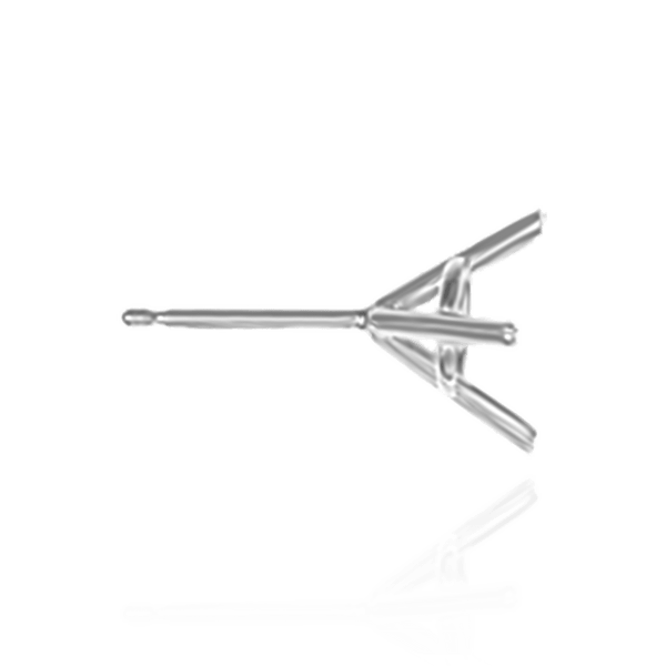 Round Three Prong Martini Earrings with Push Post