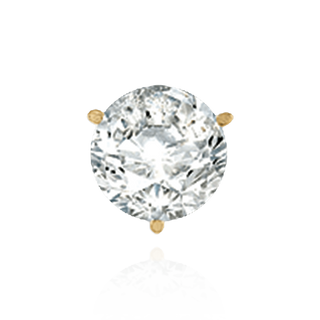 14K Gold, 18K Gold, Platinum, Sterling Silver Round Three Prong Martini Earrings with Push Post