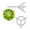 Round Three Prong Martini Earrings with Screw Post