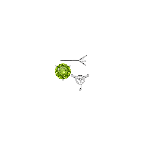 Round Three Prong Martini Earrings with Screw Post