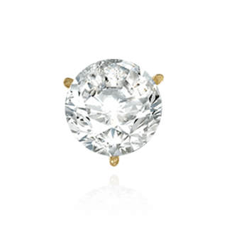 14K Gold, 18K Gold, Platinum Round Three Prong Martini Earrings with Screw Post