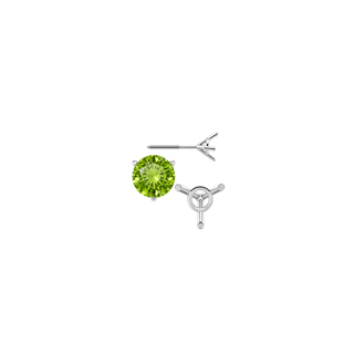 Round Three Prong Martini Earrings with Screw Post