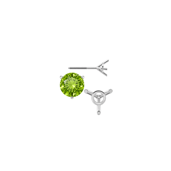 Round Three Prong Martini Earrings with Screw Post