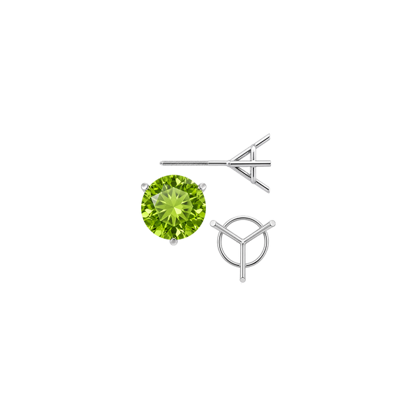 Round Three Prong Martini Earrings with Screw Post