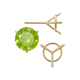 Round Three Prong Martini Earrings with Screw Post
