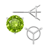 Round Three Prong Martini Earrings with Screw Post