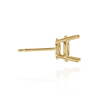 14K Gold, 18K Gold, Platinum Round Four Prong Standard Weight Basket Earrings with Push Post