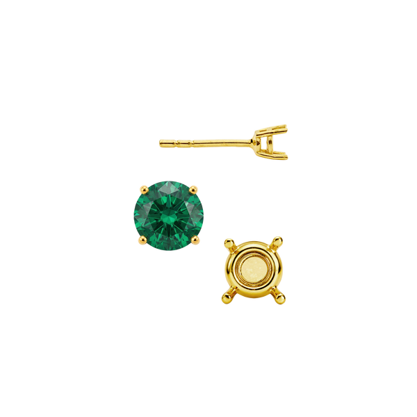 Round Four Prong Standard Weight Basket Earrings with Push Post