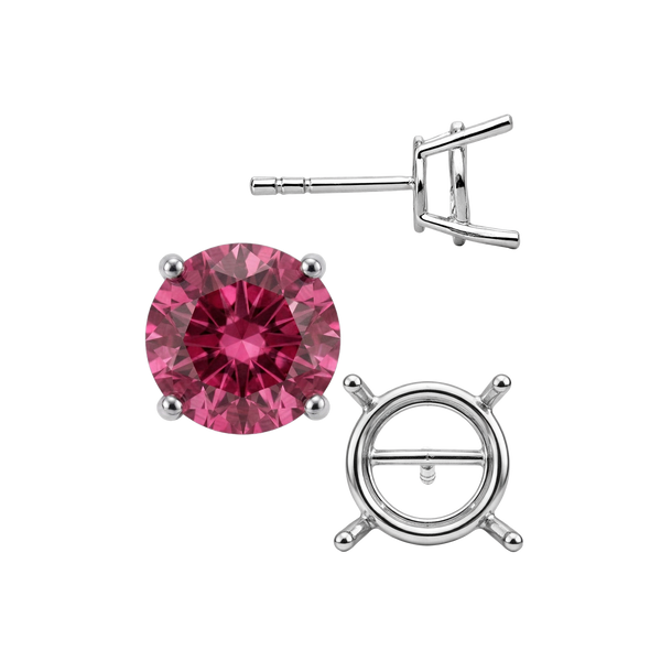 Round Four Prong Standard Weight Basket Earrings with Push Post