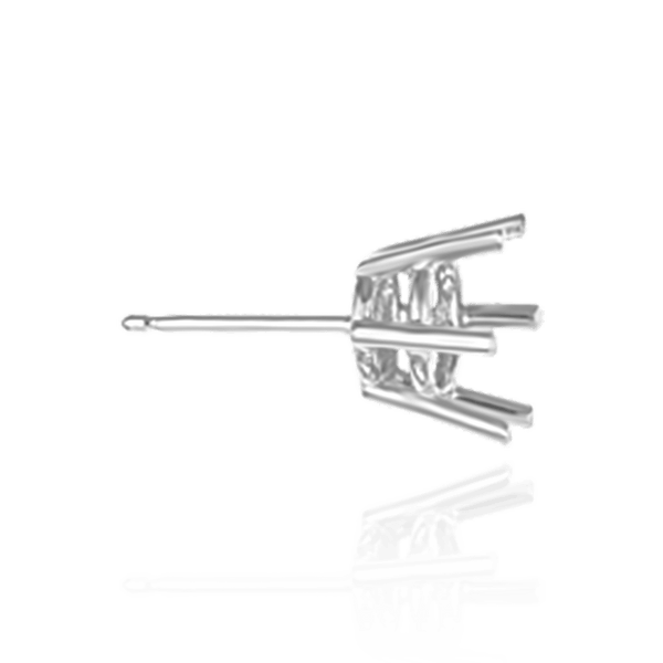 Round Six Prong Basket Earrings with Push Post