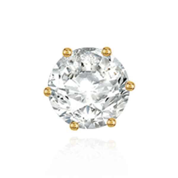 14K Gold Round Six Prong Basket Earrings with Push Post