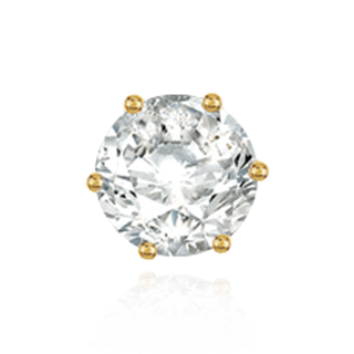 14K Gold Round Six Prong Basket Earrings with Push Post