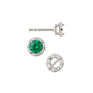 Round Four Prong Illusion Top Earrings with Push Post