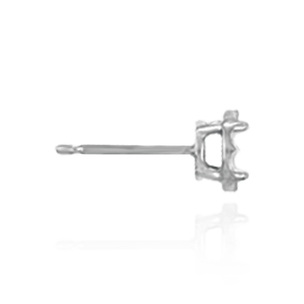 14K Gold Round Four Prong Illusion Top Earrings with Push Post