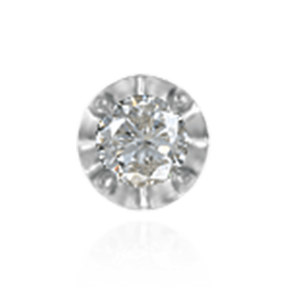 14K Gold Round Four Prong Illusion Top Earrings with Push Post