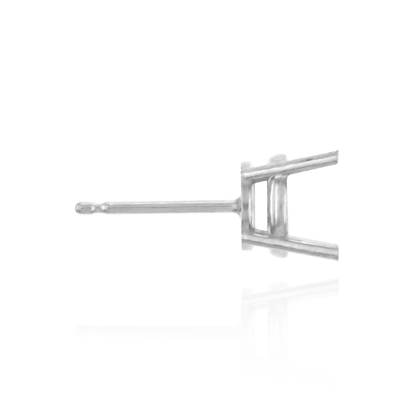 Round Four Prong Medium Weight Basket Earrings with Push Post