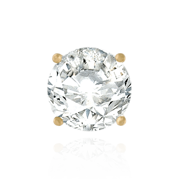 14K Gold, Sterling Silver Round Four Prong Medium Weight Basket Earrings with Push Post