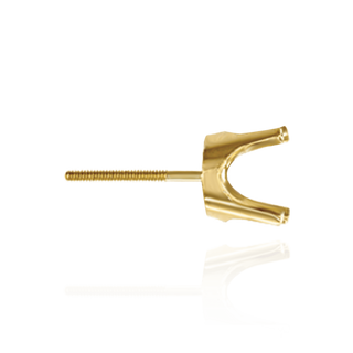 14K Gold, 18K Gold, Platinum Round Four Prong Quality Weight Earrings with Screw Post