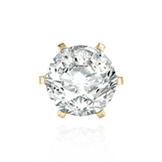 14K Gold Round Six Prong Earrings with Screw Post