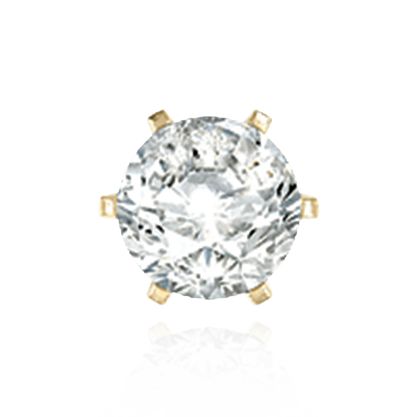 14K Gold Round Six Prong Earrings with Screw Post