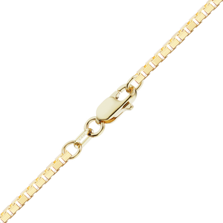 Finished Diamond Cut Venetian Box Necklace in 14K Yellow Gold (1.15 mm - 1.50 mm)