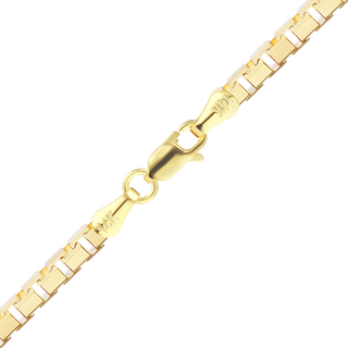 Finished Diamond Cut Venetian Box Anklet in 14K Yellow Gold (1.15 mm - 1.50 mm)