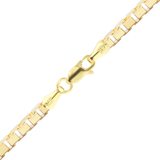 Finished Diamond Cut Venetian Box Necklace in 14K Yellow Gold (1.15 mm - 1.50 mm)