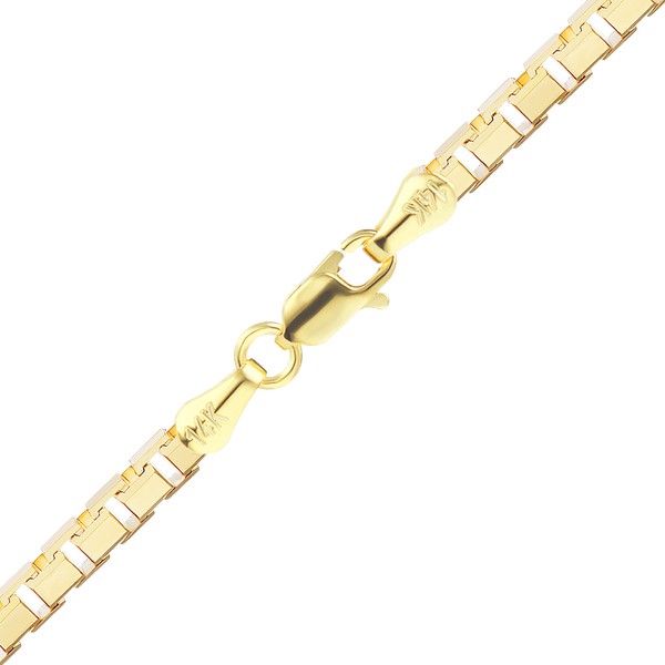 Finished Diamond Cut Venetian Box Bracelet in 14K Yellow Gold (1.15 mm - 1.50 mm)