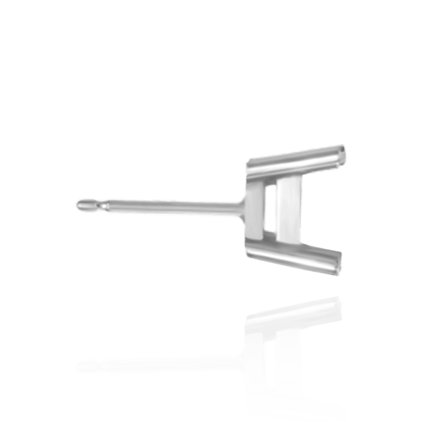 Square Four Prong Flat Side Earrings with Push Post