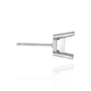Square Four Prong Flat Side Earrings with Push Post