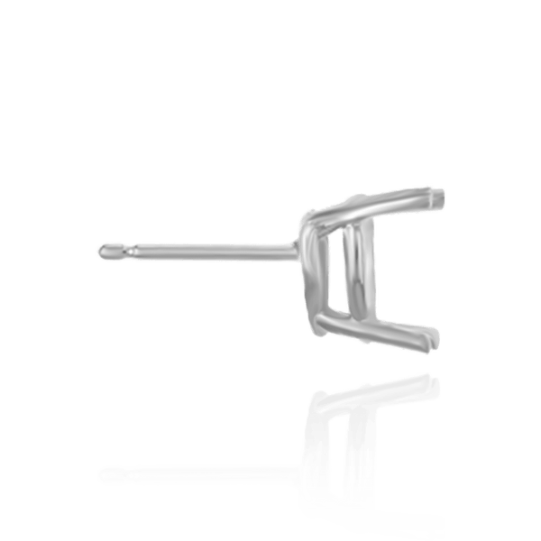 Heart Shape Four Prong Basket Earrings with Push Post