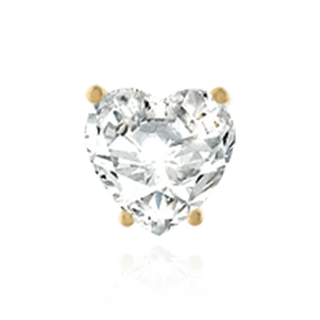 14K Gold Heart Shape Four Prong Basket Earrings with Push Post