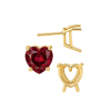 Heart Shape Four Prong Basket Earrings with Push Post