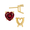 Heart Shape Four Prong Basket Earrings with Push Post