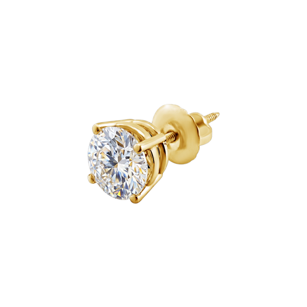 Round Four Prong Basket Earring with Lab Grown Diamonds in 14K Gold