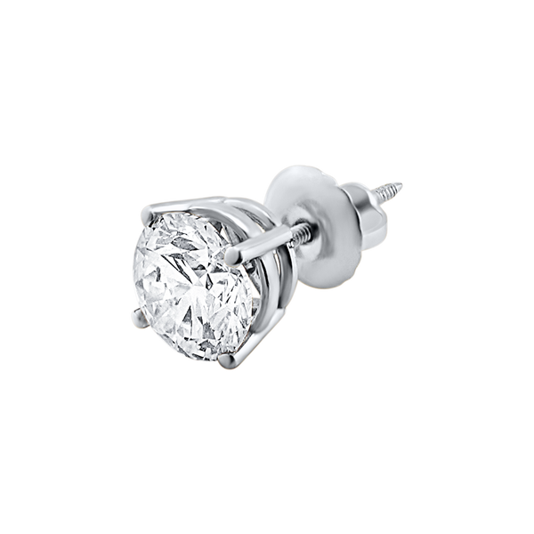 Round Four Prong Basket Earring with Lab Grown Diamonds in 14K Gold