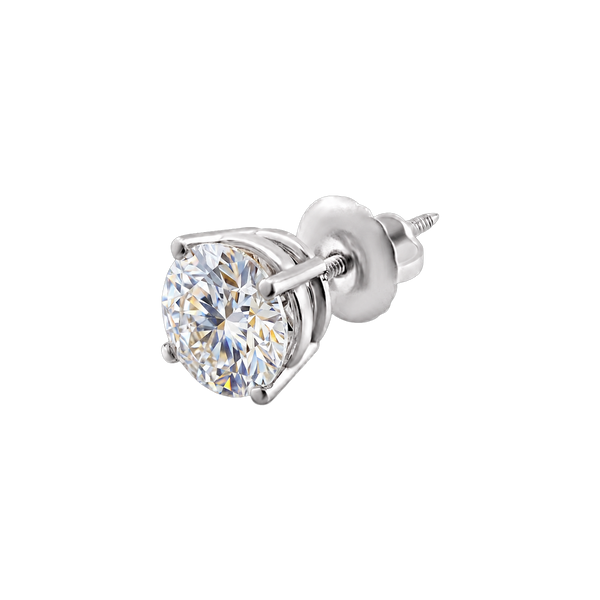 Round Four Prong Basket Earring with Lab Grown Diamonds in 14K Gold
