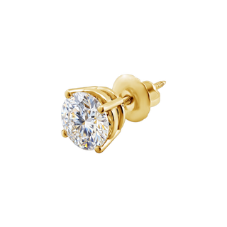Round Four Prong Basket Earring with Lab Grown Diamonds in 14K Gold