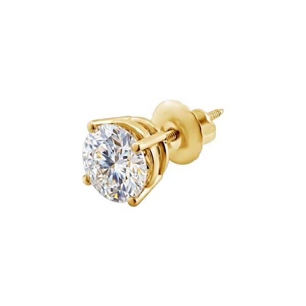 Round Four Prong Basket Earring with Lab Grown Diamonds in 14K Gold