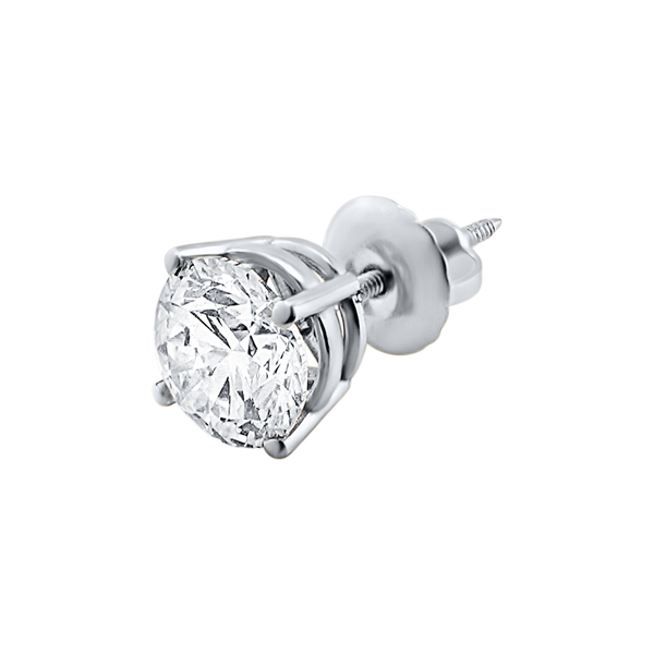 Round Four Prong Basket Earring with Lab Grown Diamonds in 14K Gold