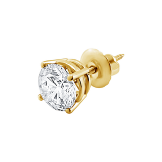 Round Four Prong Basket Earring with Lab Grown Diamonds in 14K Gold