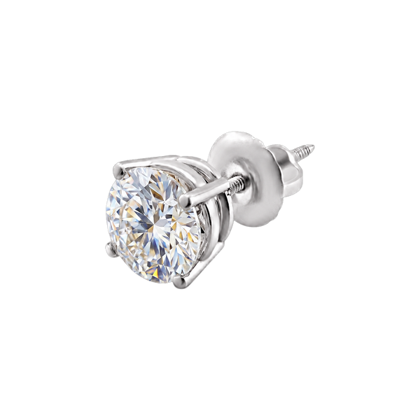 Round Four Prong Basket Earring with Lab Grown Diamonds in 14K Gold