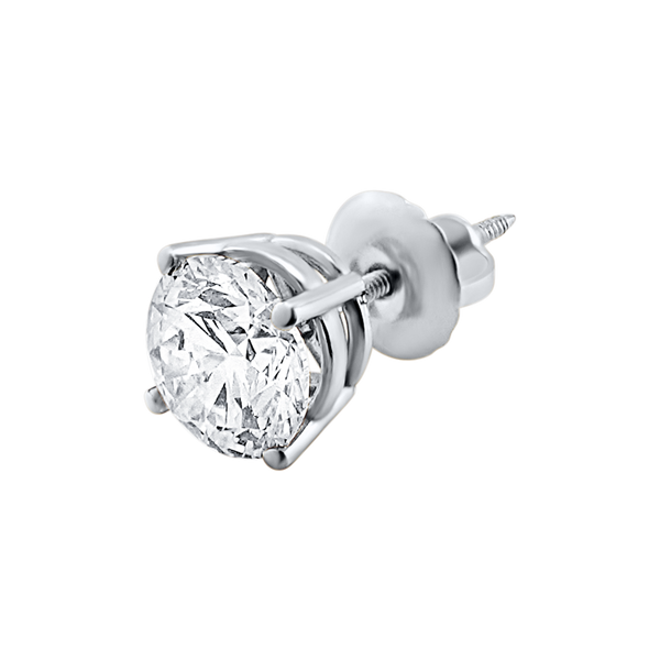 Round Four Prong Basket Earring with Lab Grown Diamonds in 14K Gold