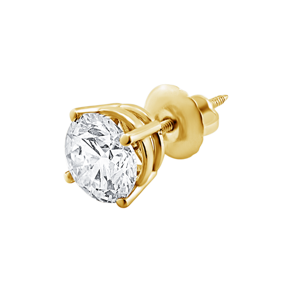 Round Four Prong Basket Earring with Lab Grown Diamonds in 14K Gold