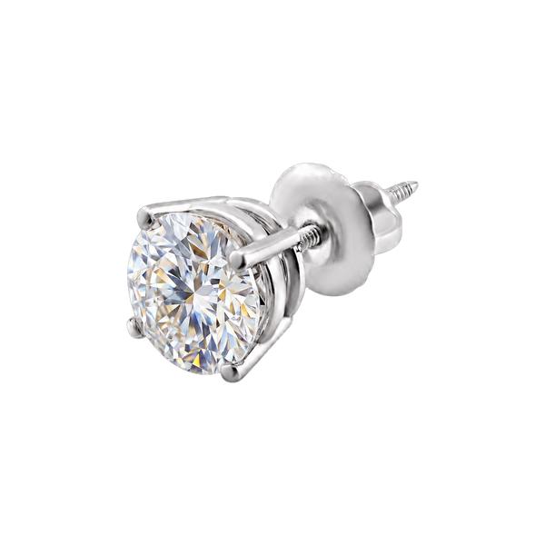 Round Four Prong Basket Earring with Lab Grown Diamonds in 14K Gold