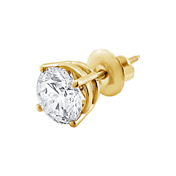 Round Four Prong Basket Earring with Lab Grown Diamonds in 14K Gold