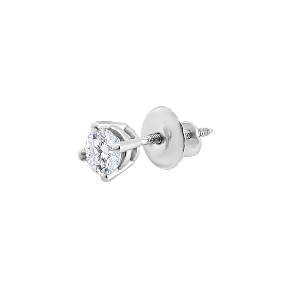 Round Four Prong Basket Earring with Lab Grown Diamonds in 14K Gold