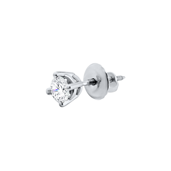 Round Four Prong Basket Earring with Lab Grown Diamonds in 14K Gold